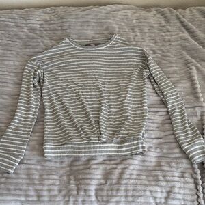 Cozy Gray Striped Kids Sweater